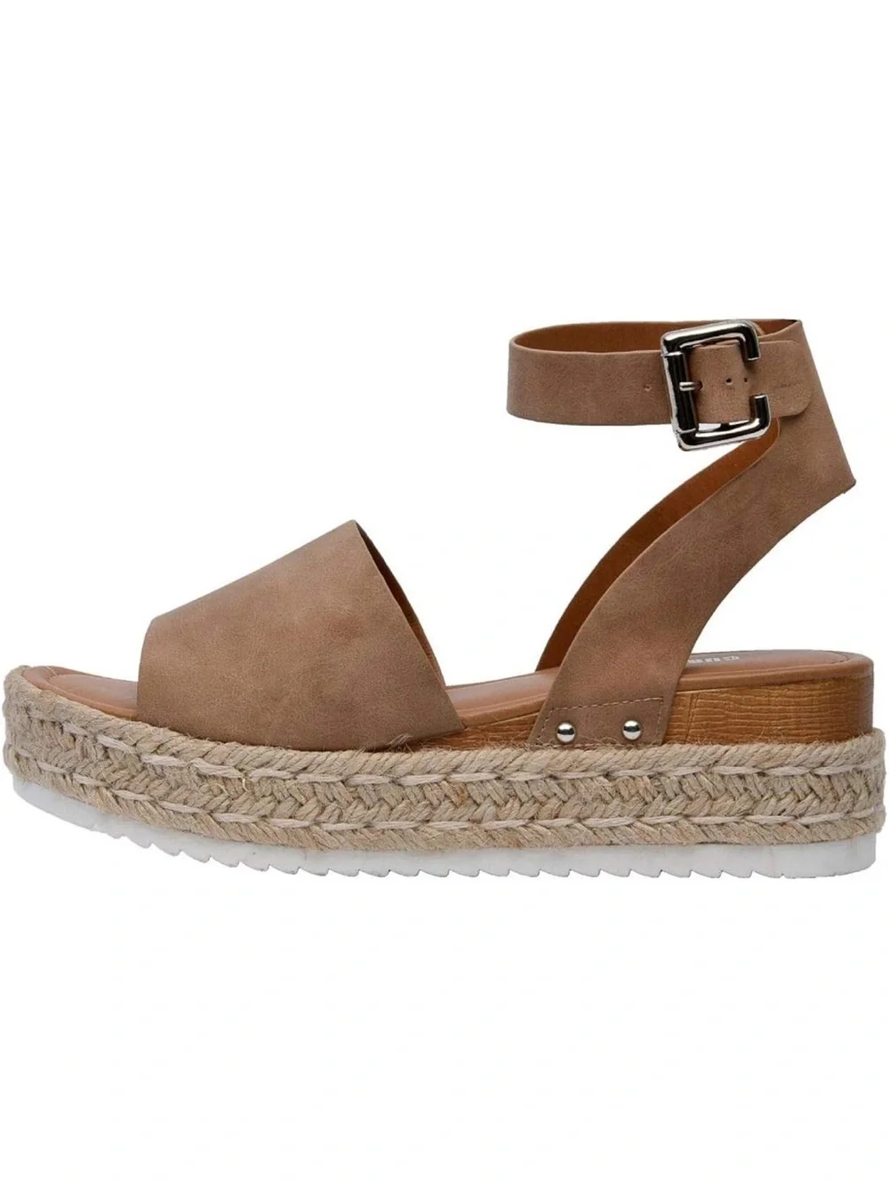 CUSHIONAIRE Women's Espadrille Flatform Open Toe Sandal NWOT